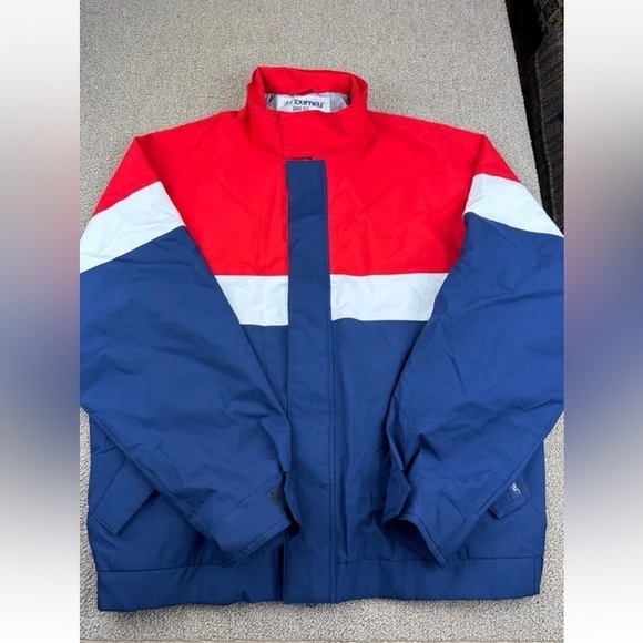 GORE-TEX Tourney Windbreaker Golf Jacket Coat Waterproof Red Blue VINTAGE MEDIUM - Picture 9 of 16